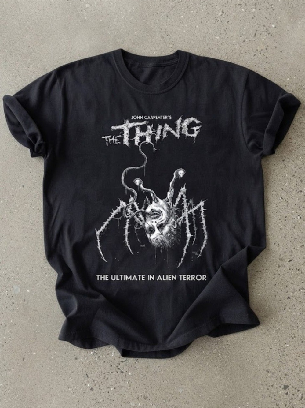 The Thing Horror Sci Fi Creature Monster Black Graphic Gildan T-Shirt